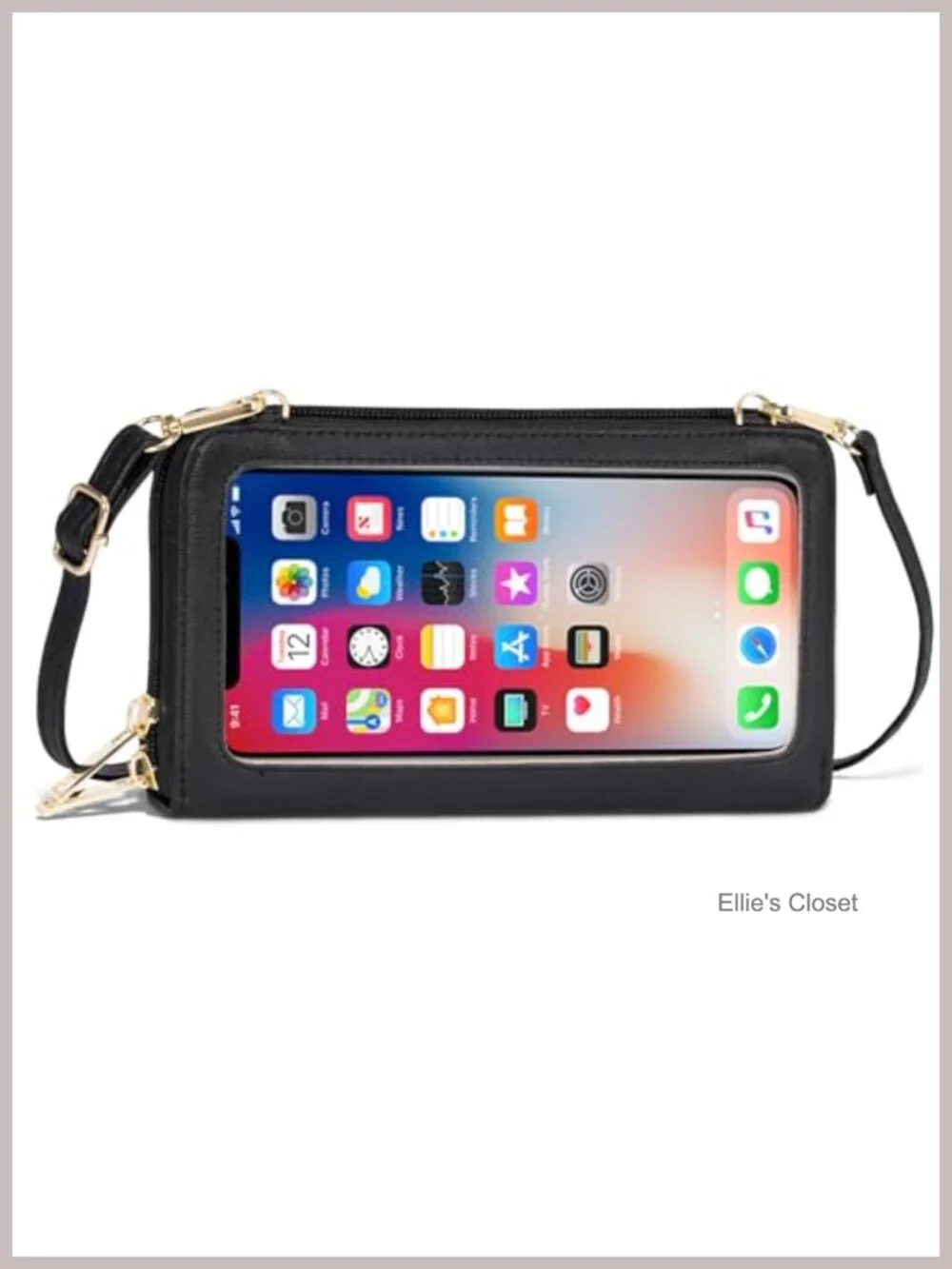 Faux Leather Touch Screen Phone Crossbody Wallet with RFID Blocking